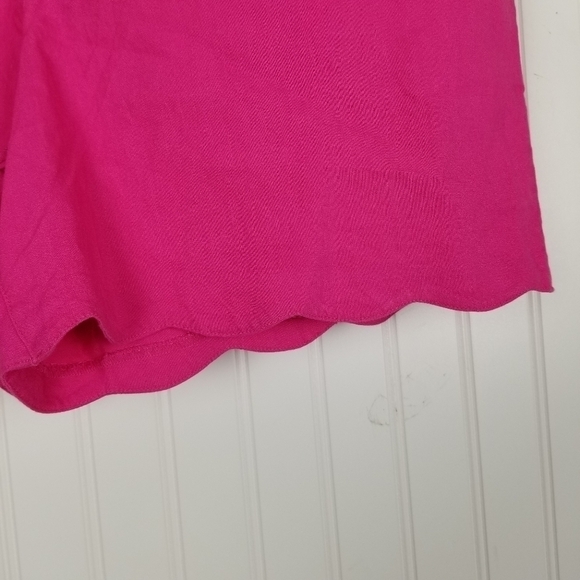 INC NWT Shorts Linen Blend Scallop Hem Regular Fit Women's Size 16 Intense Pink - Picture 4 of 12